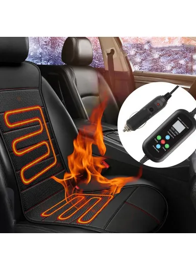 12V / 24V Car Seat Heater Cushion Winter Keep Warmer Heating Cover Pad (L120 x W38)cm - Black