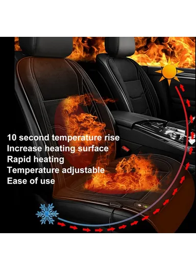 12V / 24V Car Seat Heater Cushion Winter Keep Warmer Heating Cover Pad (L120 x W38)cm - Black