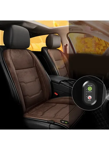 12V / 24V Car Seat Heater Cushion Winter Keep Warmer Heating Cover Pad (L120 x W38)cm - Coffee