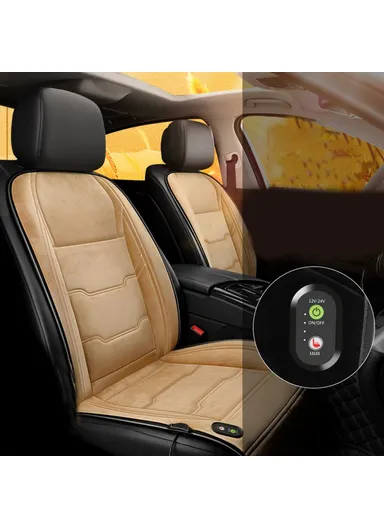 12V / 24V Car Seat Heater Cushion Winter Keep Warmer Heating Cover Pad (L120 x W38)cm - Beige