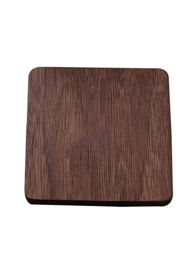 8.8cm Black Walnut Wood Thicken Coaster Kitchen Heat Resistant Cup Mat Pad Dining Table Decor - Square