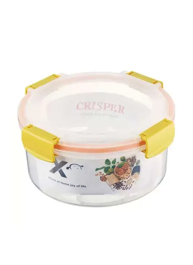  650ML Plastic Food Container With Airtightighting Closing Tabs Microwave, Freezer, &amp; Dishwasher Safe dm-118 (D14 x H8)cm
