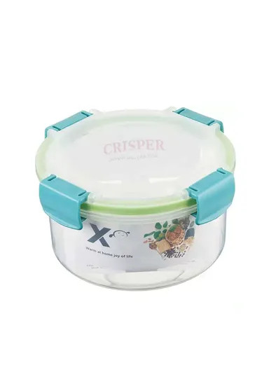  650ML Plastic Food Container With Airtightighting Closing Tabs Microwave, Freezer, &amp; Dishwasher Safe dm-118 (D14 x H8)cm