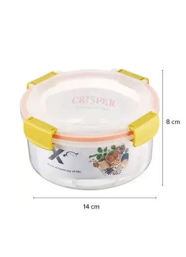  650ML Plastic Food Container With Airtightighting Closing Tabs Microwave, Freezer, &amp; Dishwasher Safe dm-118 (D14 x H8)cm