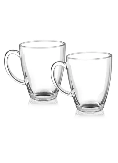 310ml 6 Pcs Glass Transparent Heatproof Cups With Handle For Tea &amp; Coffee BMZB29-3 (D9 x H10)cm