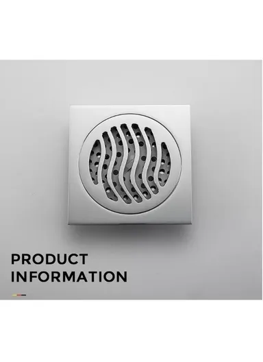 Chrome Drainer With Brass Body For Bathroom G81054 (L10 x W10 x H4)cm