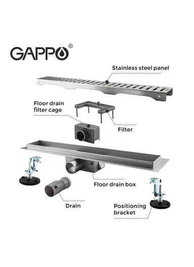 7x30cm Stainless Steel Long Floor Drainer For Bathroom G83007-3