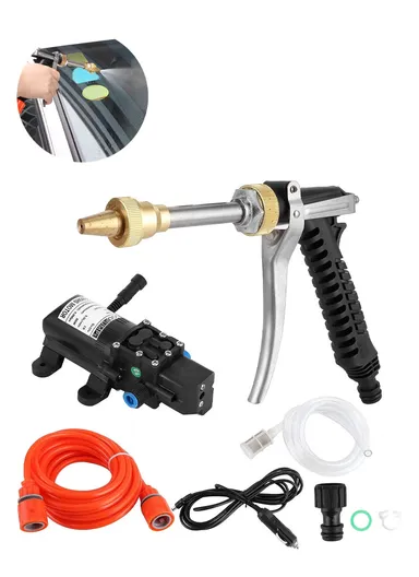 72W 12V High-Pressure Car Wash Tool Gun Pump With Power-Off Function