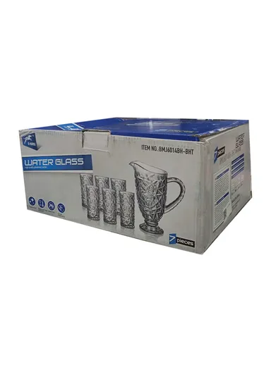 330ml 6 Pcs Luxurious Set Transparent Glass Cup With 1.2L Glass Jug