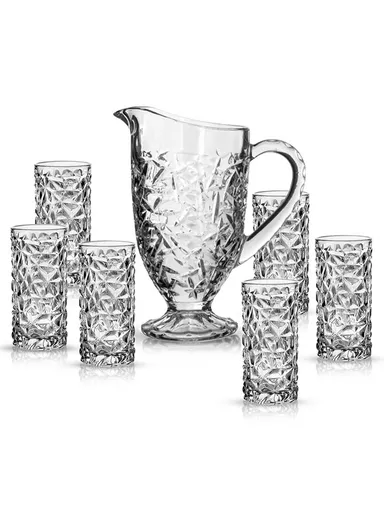 330ml 6 Pcs Luxurious Set Transparent Glass Cup With 1.2L Glass Jug