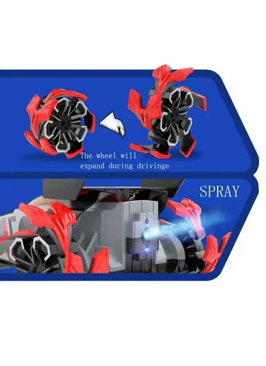 2.4G Spray Stunt 360 Degree Remote Control &amp; Gesture Control Watch Rolling Car For Kids LH-C043B (L30 x W24 x H16)cm