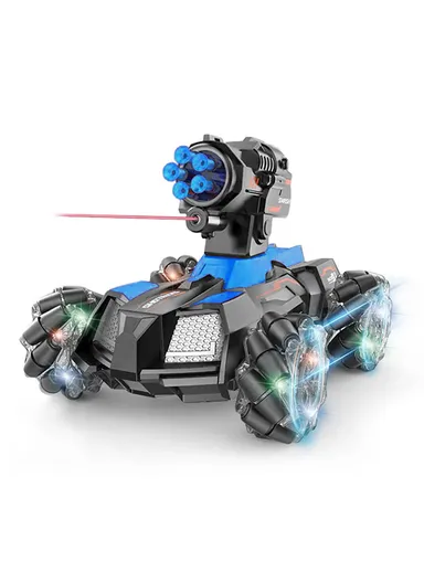 Plastic Safety Bullet Shooting Car With Remote &amp; Gesture Control Watch LH-C034B (L16.5 x W22.5 x H17.5)cm - Blue