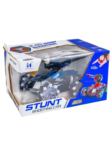 Plastic Safety Bullet Shooting Car With Remote &amp; Gesture Control Watch LH-C034B (L16.5 x W22.5 x H17.5)cm - Blue