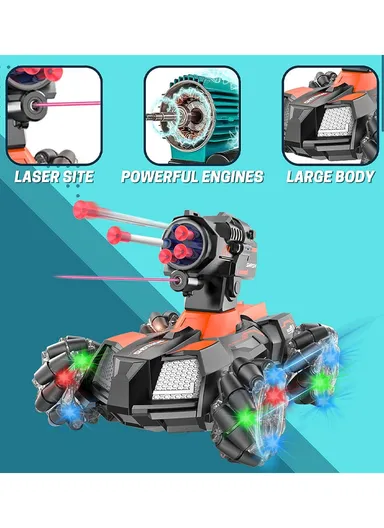 Plastic Safety Bullet Shooting Car With Remote &amp; Gesture Control Watch LH-C034B (L16.5 x W22.5 x H17.5)cm - Blue