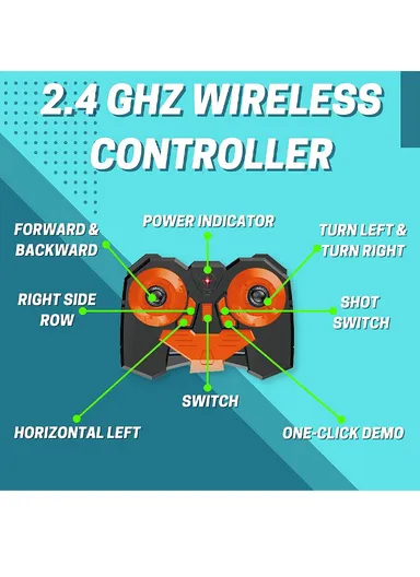 Plastic Safety Bullet Shooting Car With Remote &amp; Gesture Control Watch LH-C034B (L16.5 x W22.5 x H17.5)cm - Blue