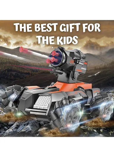 Plastic Safety Bullet Shooting Car With Remote &amp; Gesture Control Watch LH-C034B (L16.5 x W22.5 x H17.5)cm - Blue