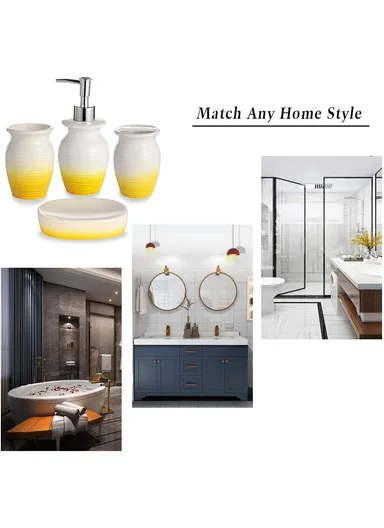 4Pcs Ceramic Bathroom Accessories Set JS170084