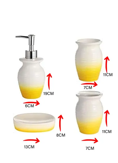 4Pcs Ceramic Bathroom Accessories Set JS170084