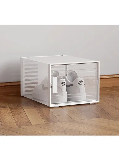 4 Pcs Clear-Door Stackable Shoe Boxes for Stylish Storage (W56 x D36 x H42) cm