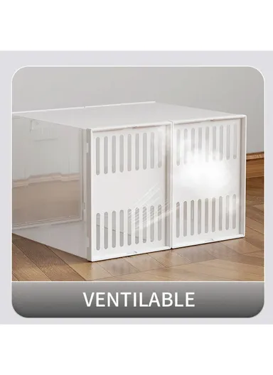 4 Pcs Clear-Door Stackable Shoe Boxes for Stylish Storage (W56 x D36 x H42) cm