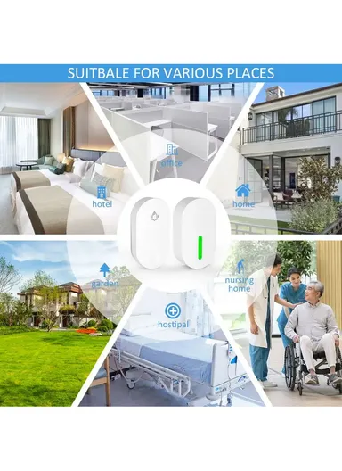 Self-Powered Wireless Doorbell With 38 Chord Ringtones &amp; 4-Level Volume Levels Self-Powered Transmitter &amp; Receiver 100 Meters Open Range ZFD21A