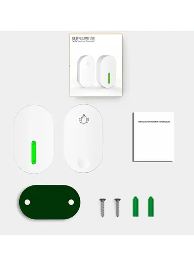 Self-Powered Wireless Doorbell With 38 Chord Ringtones &amp; 4-Level Volume Levels Self-Powered Transmitter &amp; Receiver 100 Meters Open Range ZFD21A