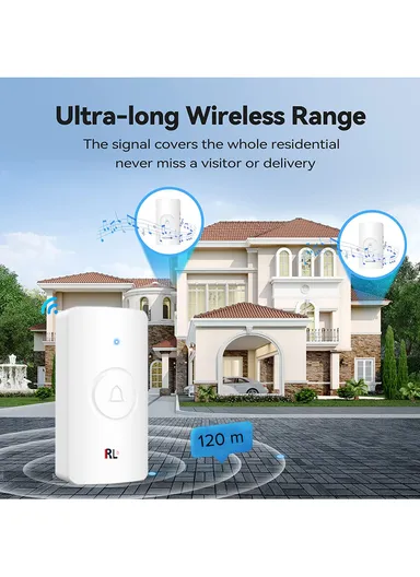 Kinetic Energy Self-Generating AC Wireless Doorbell With 1-Transmitter Self-Generating Power &amp; 1-Receiver EU Plug 120 Meters Block-Free Range
