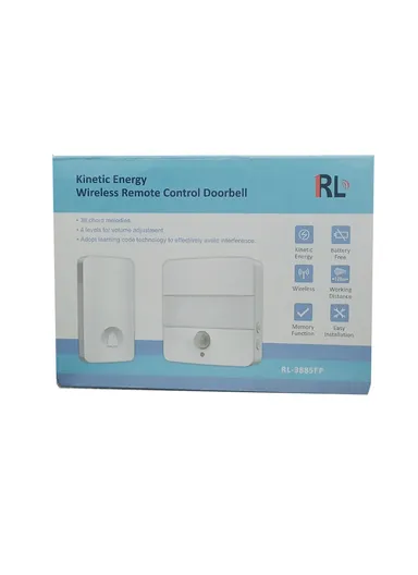 Kinetic Energy Self-Generating AC Wireless Doorbell With 1-Transmitter Self-Generating Power &amp; 1-Receiver EU Plug 120 Meters Block-Free Range