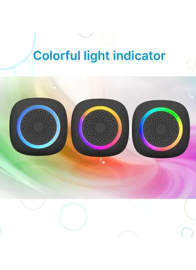 Battery-Operated DC Wireless Doorbell Kit With Color-Changing Led Indicator Light 300 Meters Block-Free Range RL-3995 - 1-Transmitter + 1-Receiver