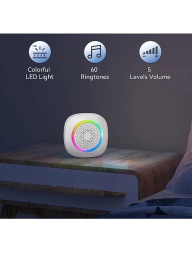 Battery-Operated DC Wireless Doorbell Kit With Color-Changing Led Indicator Light 300 Meters Block-Free Range RL-2R3995 - 1-Transmitter + 2-Receiver