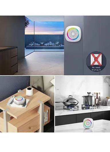 Battery-Operated DC Wireless Doorbell Kit With Color-Changing Led Indicator Light 300 Meters Block-Free Range RL-2R3995 - 1-Transmitter + 2-Receiver