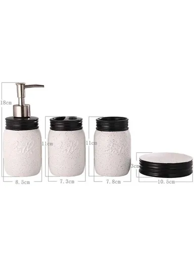 4Pcs Ceramic Bathroom Accessories Set JS170083