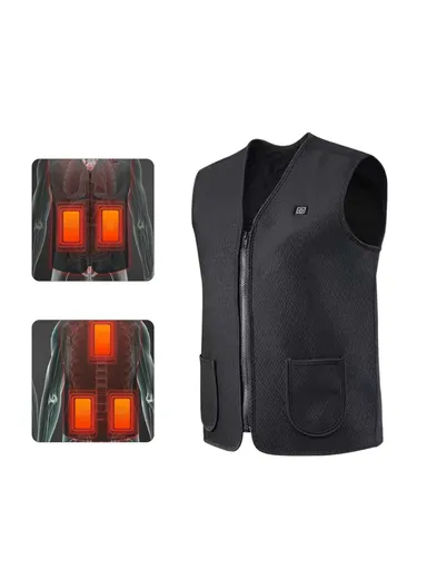 Men Heated Vest Winter Warm Heated Vest Heating Jacket Light USB Electric Warm Clothes For Outdoor Running Cycling Biking Driving Hiking(Battery Not Included) - s