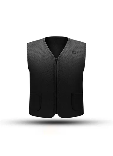 Men Heated Vest Winter Warm Heated Vest Heating Jacket Light USB Electric Warm Clothes For Outdoor Running Cycling Biking Driving Hiking(Battery Not Included) - s
