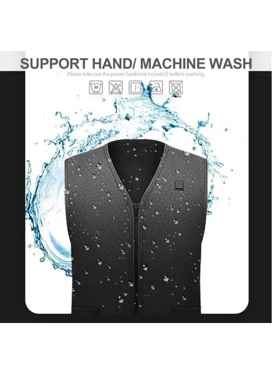 Men Heated Vest Winter Warm Heated Vest Heating Jacket Light USB Electric Warm Clothes For Outdoor Running Cycling Biking Driving Hiking(Battery Not Included) - s