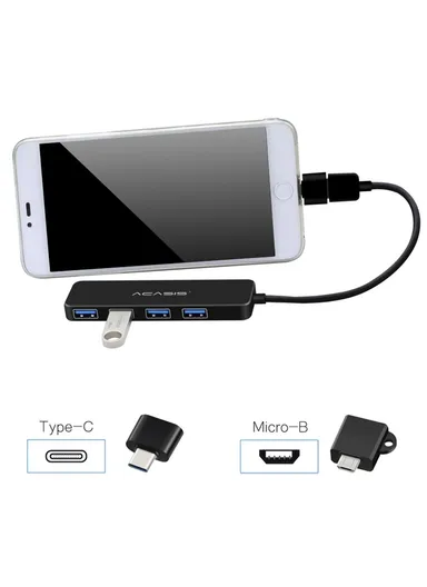 0.2m Cable 4 Ports USB3.0 Splitter Computer Laptop 5Gbps High Speed Transmission USB Hub AB3-L42