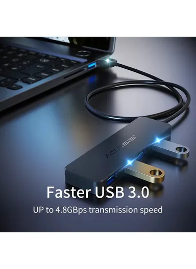 0.2m Cable 4 Ports USB3.0 Splitter Computer Laptop 5Gbps High Speed Transmission USB Hub AB3-L42