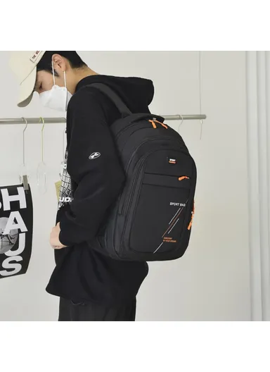 36-55L Lightweight Sport Oxford Cloth Backpack Schoolbag Travel Laptop Dual Shoulders Bag (W30 x D14 x H45)cm- Black