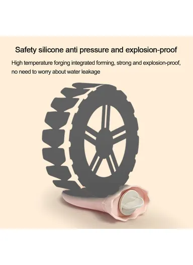 650ML Hot Water Bottle 650ml Warmer Silicone Heat Preservation Hot Water Bag JH-1915 (D9.5 x H24.5)cm - Green