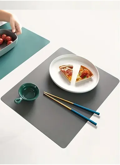 30x40cm Silicone Placemats Heat-Resistant Thicken Non-Skid Table Mats Set For Kids A-120 - Baby - Dark Grey