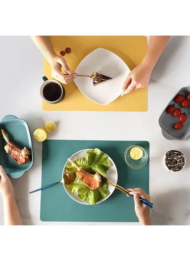 30x40cm Silicone Placemats Heat-Resistant Thicken Non-Skid Table Mats Set For Kids A-120 - Baby - Dark Grey