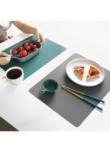 30x40cm Silicone Placemats Heat-Resistant Thicken Non-Skid Table Mats Set For Kids A-120 - Baby - Dark Grey