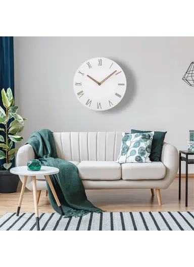29cm MDF Wood Silent Non Ticking Wall Clock For Home Living Room Bedroom - Roman Number