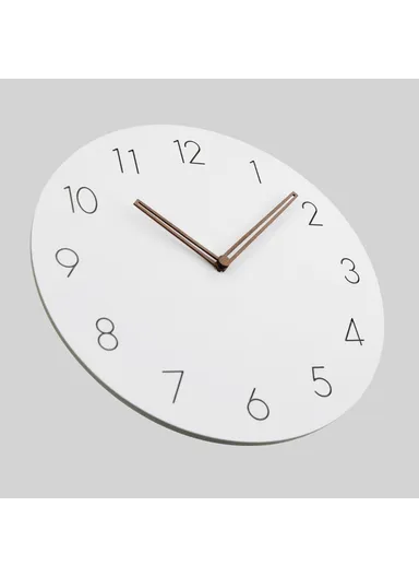 29cm MDF Wood Silent Non Ticking Wall Clock For Home Living Room Bedroom - Arabic Numeral With Dot