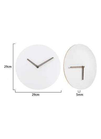 29cm MDF Wood Silent Non Ticking Wall Clock For Home Living Room Bedroom - No Number