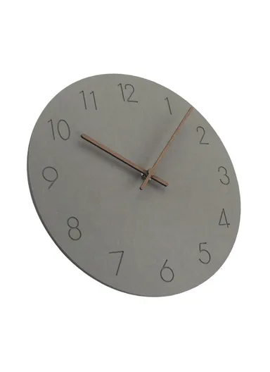 29cm Nordic Style Wall Clock Creative Round Silent Wooden Clock For Living Room Bedroom &amp; Kitchen (A Type) - Light Grey