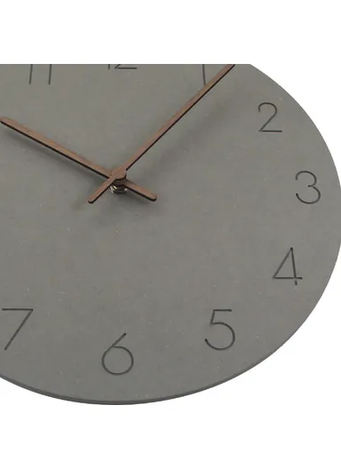 29cm Nordic Style Wall Clock Creative Round Silent Wooden Clock For Living Room Bedroom &amp; Kitchen (A Type) - Light Grey