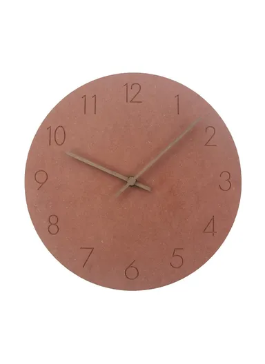 29cm Nordic Style Wall Clock Creative Round Silent Wooden Clock For Living Room Bedroom &amp; Kitchen (A Type) - Brown
