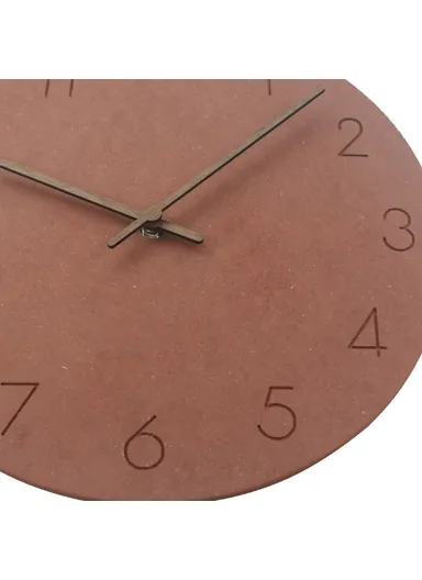 29cm Nordic Style Wall Clock Creative Round Silent Wooden Clock For Living Room Bedroom &amp; Kitchen (A Type) - Brown