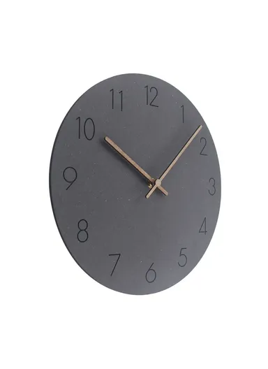 29cm Nordic Style Wall Clock Creative Round Silent Wooden Clock For Living Room Bedroom &amp; Kitchen (A Type) - Black